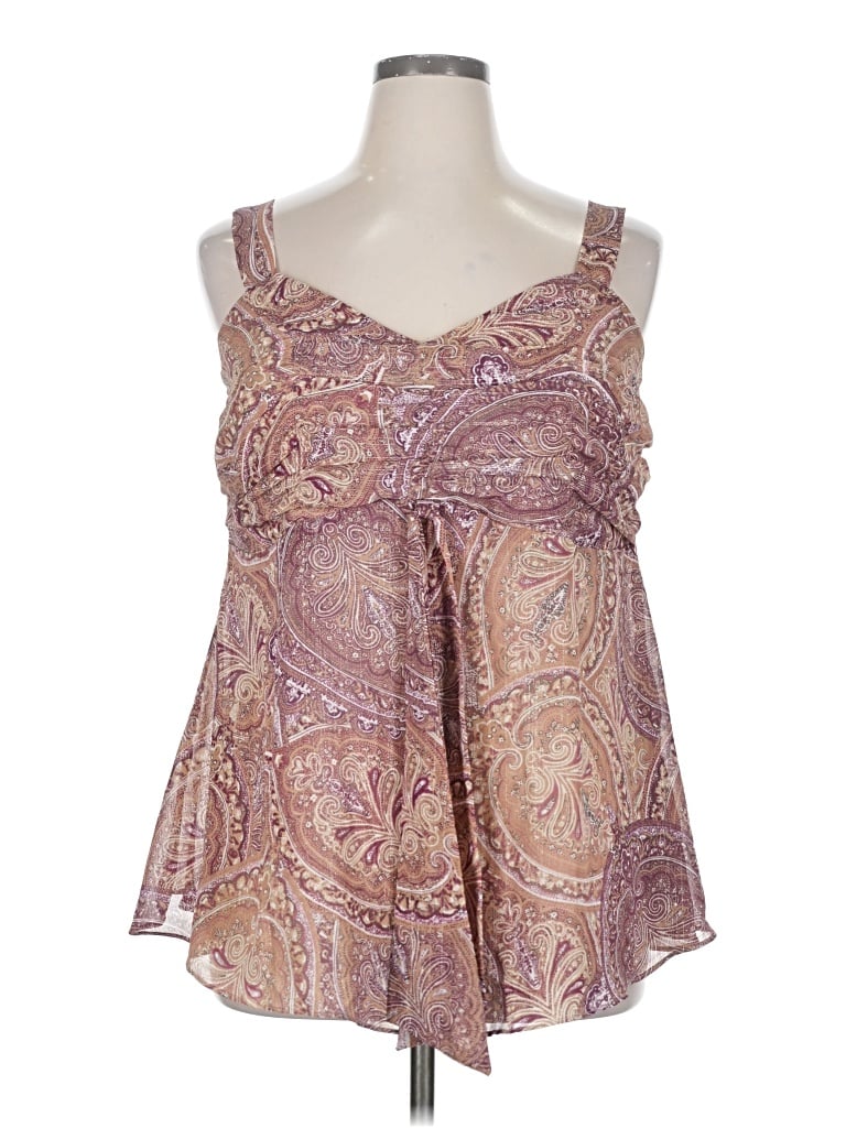 Pre-owned Lane Bryant Sleeveless Blouse In Purple