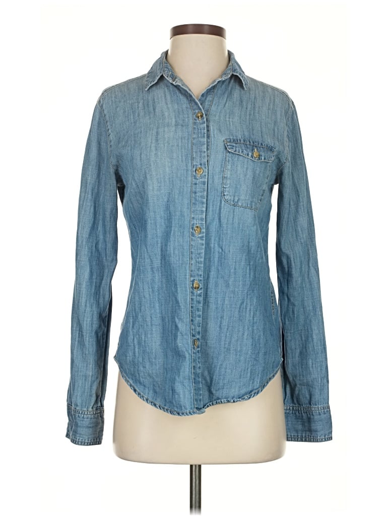 Pre-owned Bdg Long Sleeve Button Down Shirt In Blue