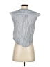 Pale Sky Stripes Blue Sleeveless Button-Down Shirt Size XS - photo 2
