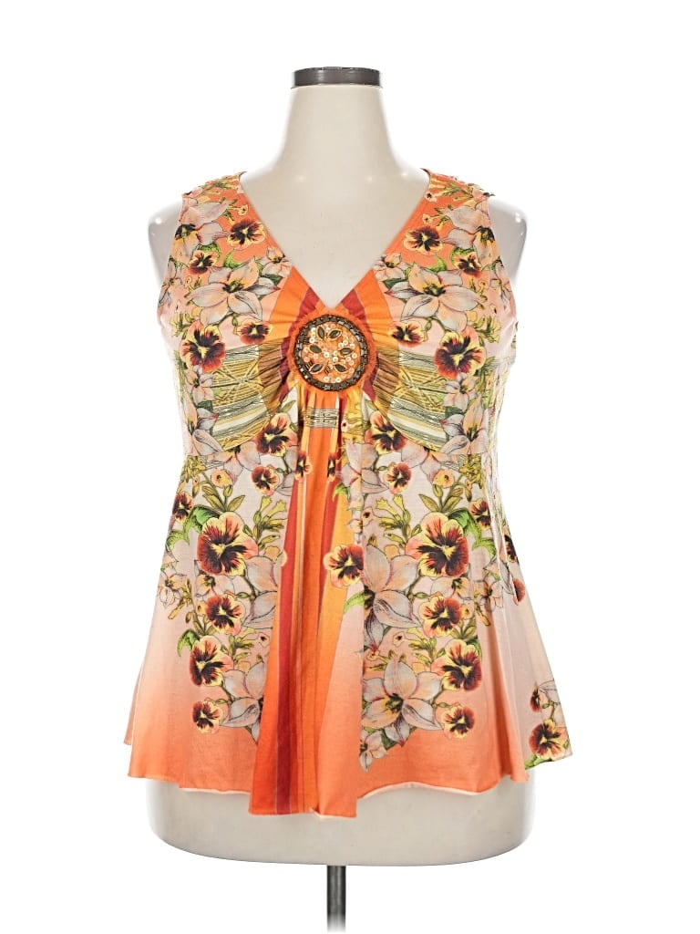 Pre-owned Dressbarn Sleeveless Blouse In Orange