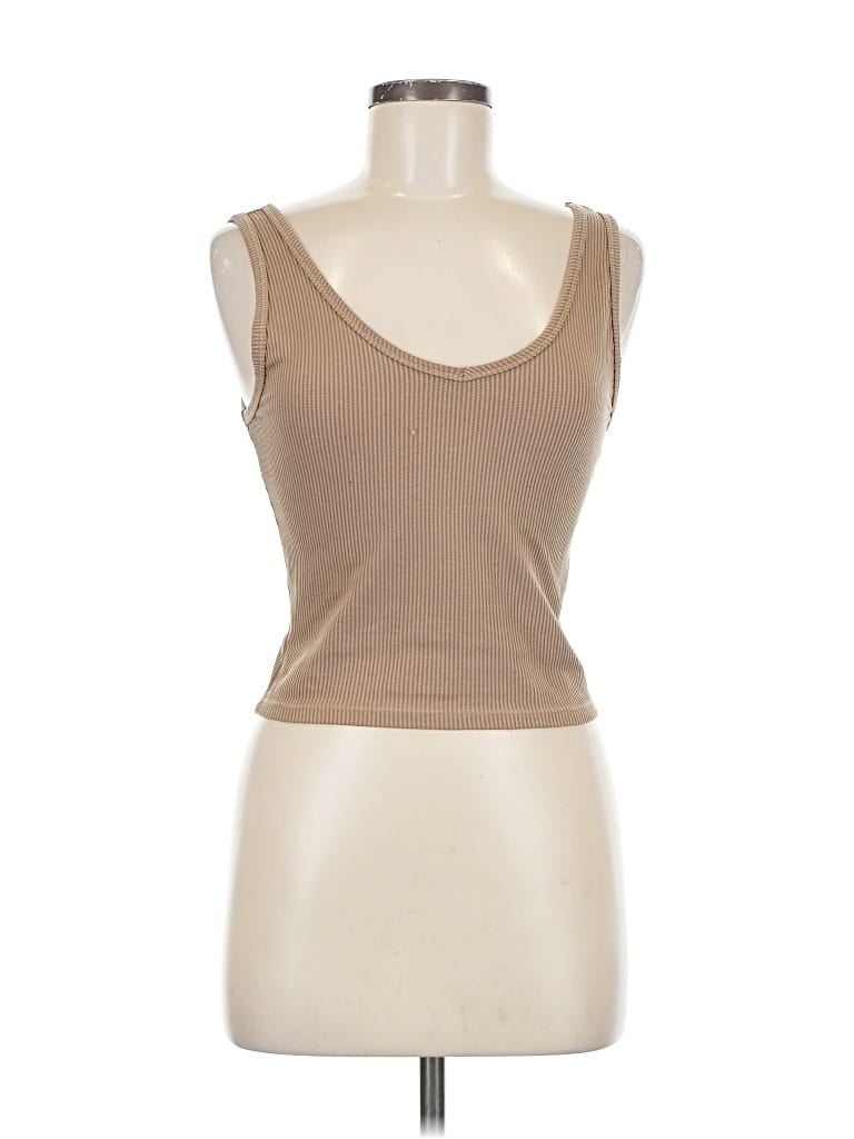 Pre-owned Hollister Tank Top Tan Strapless Neckline Tops In Brown