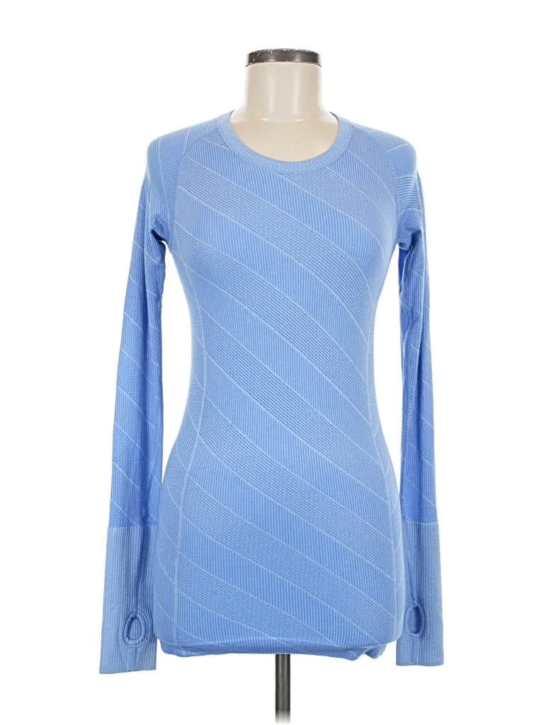 Pre-owned Lululemon Athletica Long Sleeve T-shirt In Blue