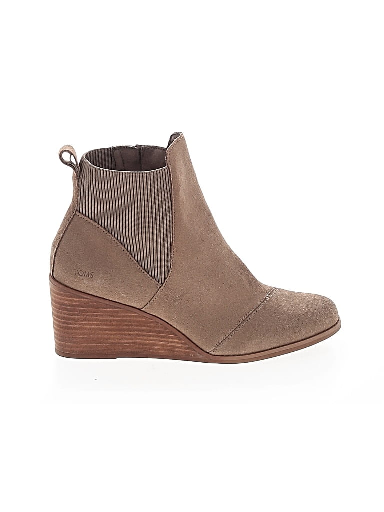 Pre-owned Toms Ankle Boots In Brown