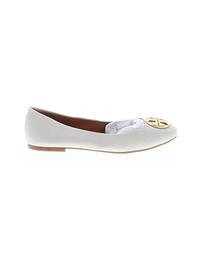 Pre-owned Tory Burch Flats In White