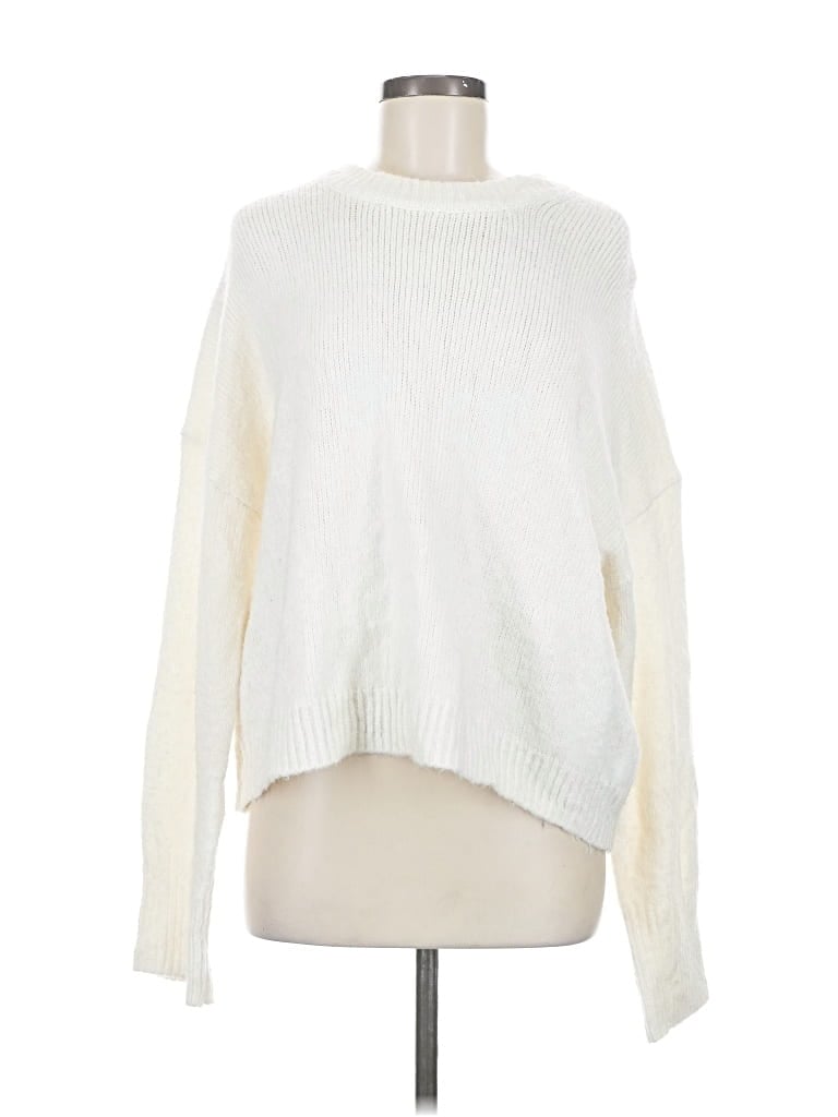 Pre-owned Abercrombie & Fitch Pullover Sweater In White