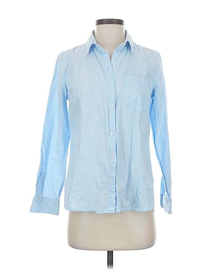 Pre-owned Old Navy Long Sleeve Button Down Shirt In Blue