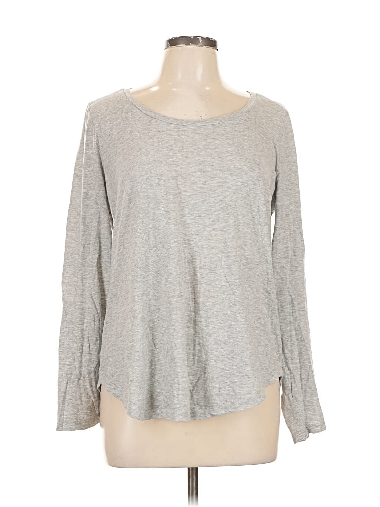 Pre-owned Ann Taylor Loft Long Sleeve T-shirt In Gray
