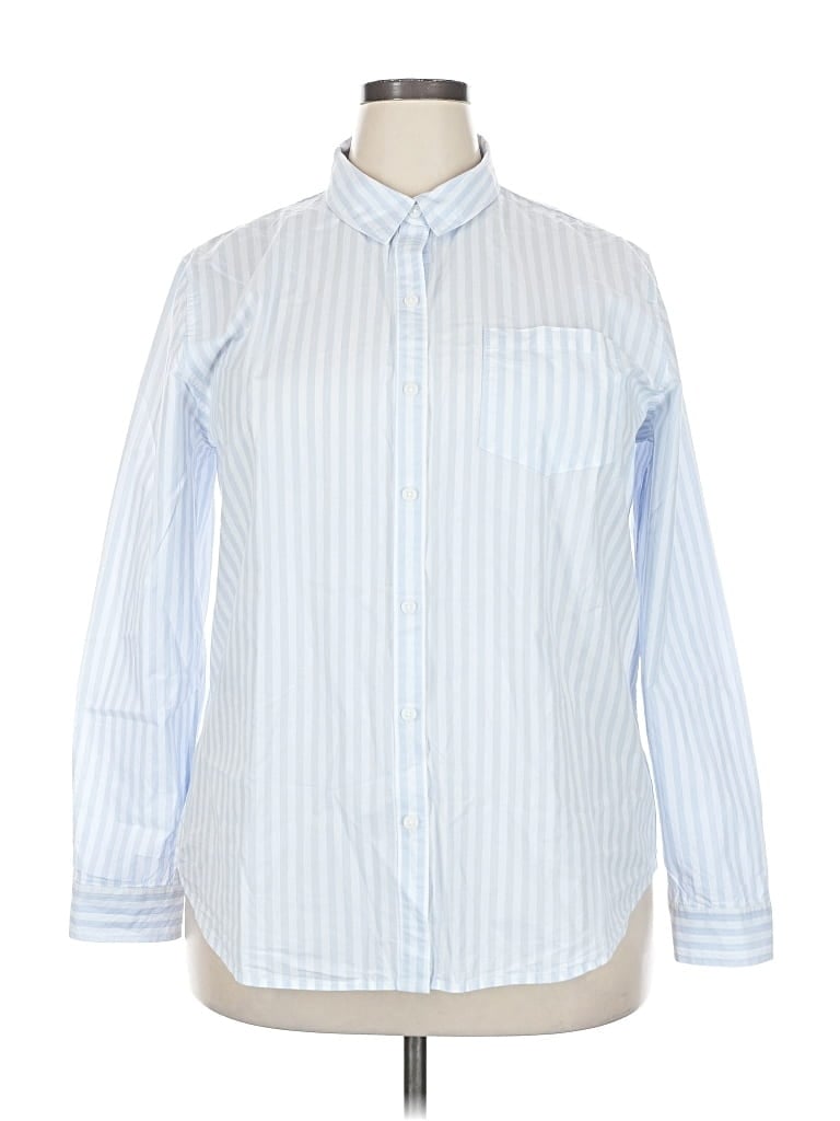 Pre-owned Universal Thread Long Sleeve Button Down Shirt In Blue