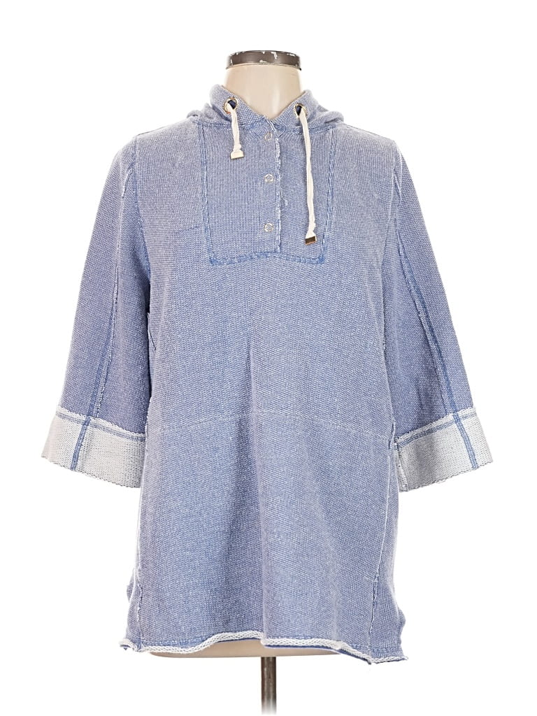 Pre-owned Soft Surroundings Pullover Hoodie In Blue