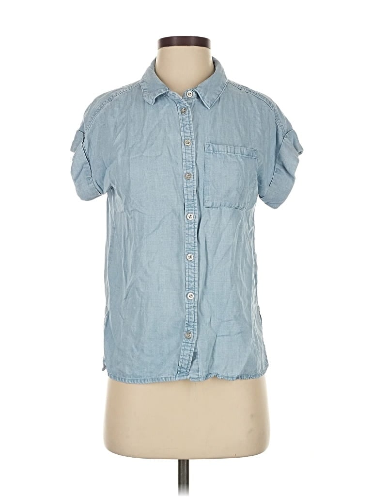 Pre-owned Velvet Heart Short Sleeve Button Down Shirt In Blue