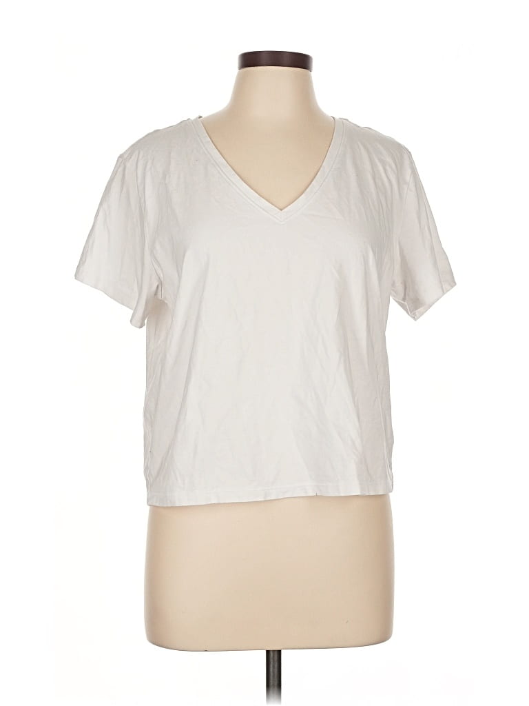 Pre-owned Athleta Short Sleeve T-shirt In White