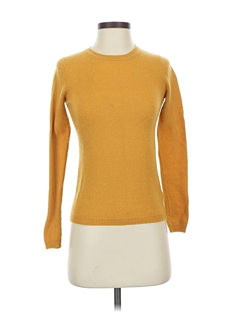 Pre-owned Tahari Cashmere Pullover Sweater In Yellow