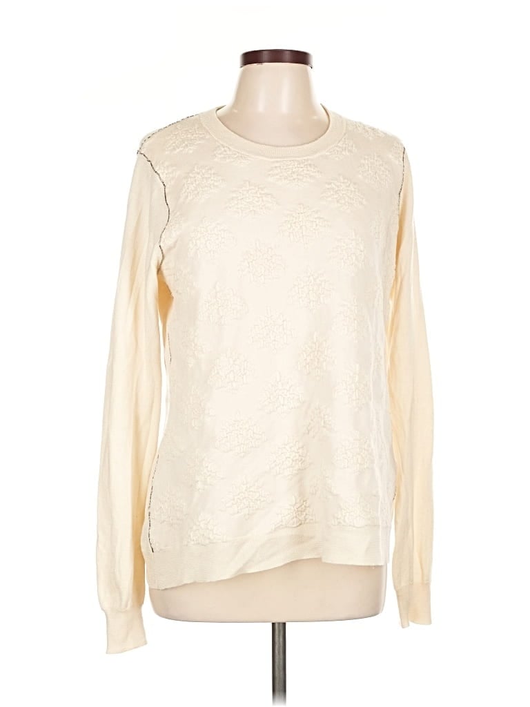 Pre-owned Lela Rose Pullover Sweater In White