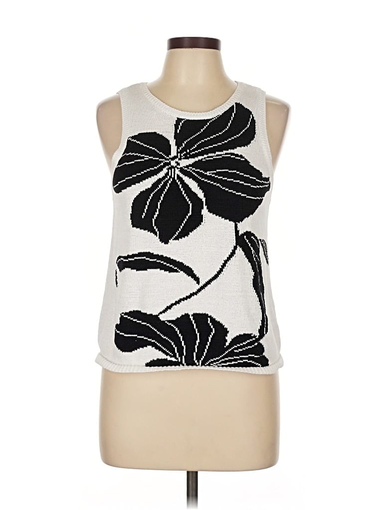 Pre-owned Ann Taylor Sweater Vest In White