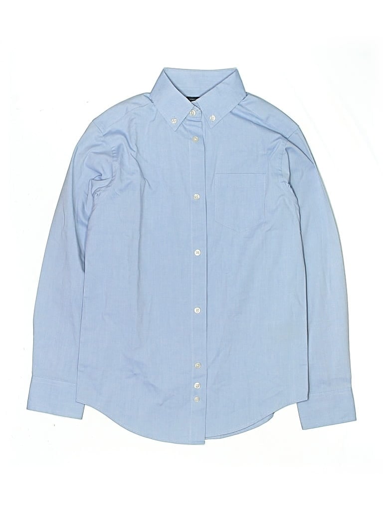 Pre-owned Tommy Hilfiger Kids' Long Sleeve Button Down Shirt In Blue