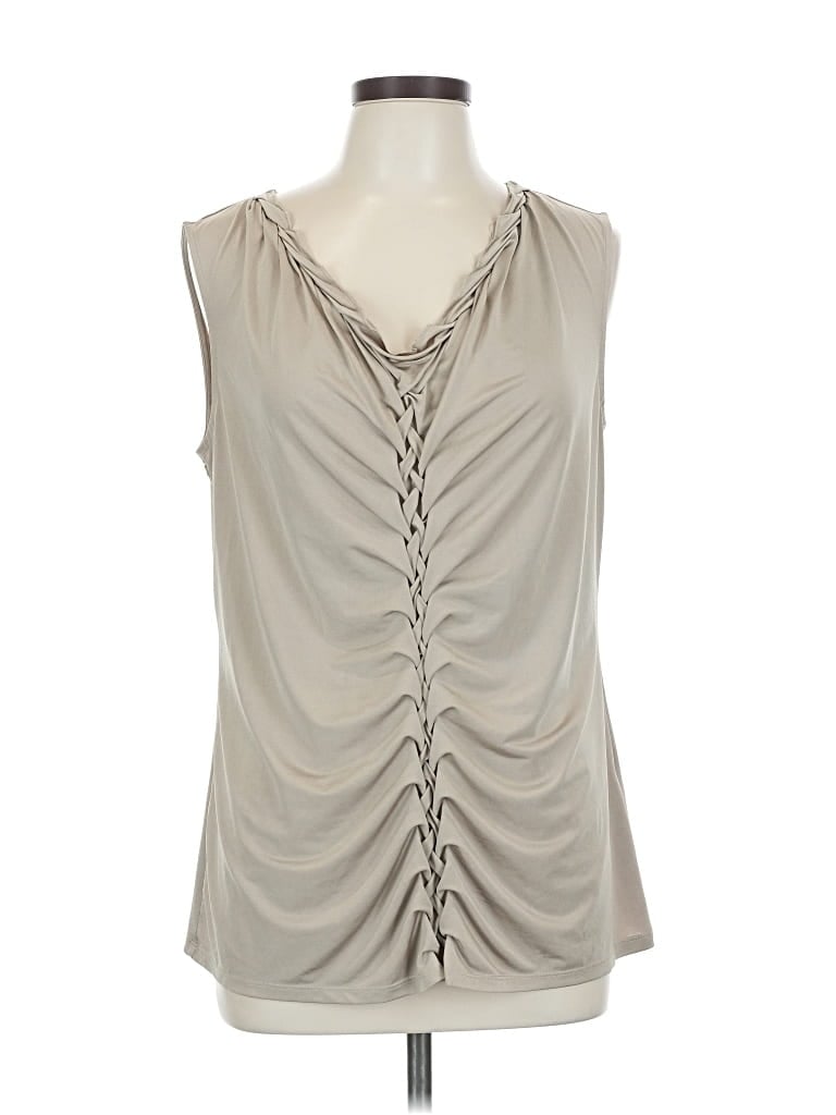 Pre-owned Dana Buchman Sleeveless Blouse In White
