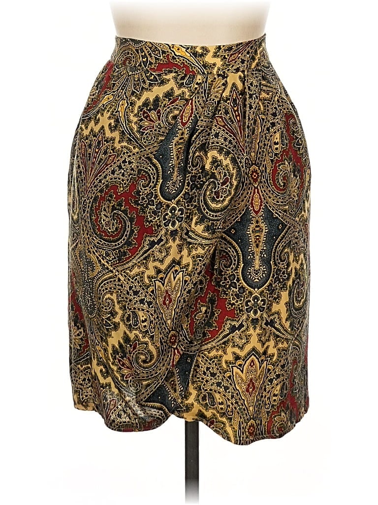 Pre-owned Assorted Brands Wool Skirt In Gold