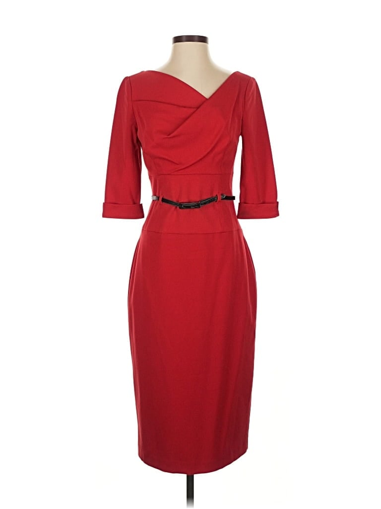 Pre-owned Black Halo Cocktail Dress In Red