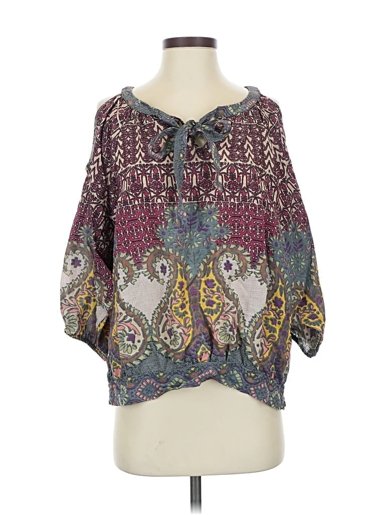 Pre-owned Umgee 3/4 Sleeve Blouse In Purple