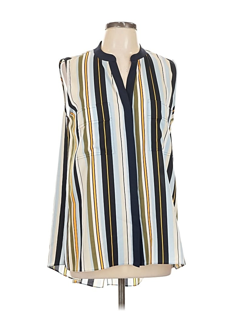 Pre-owned Jones New York Sleeveless Blouse In White