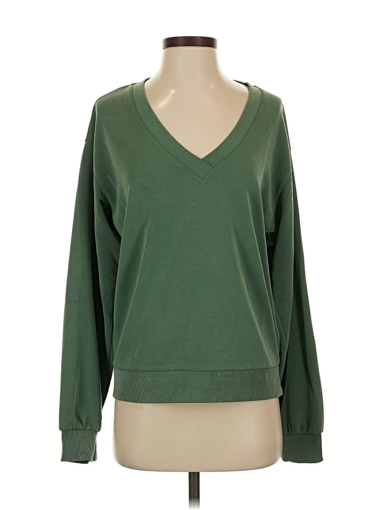 Pre-owned Athleta Long Sleeve T-shirt In Green