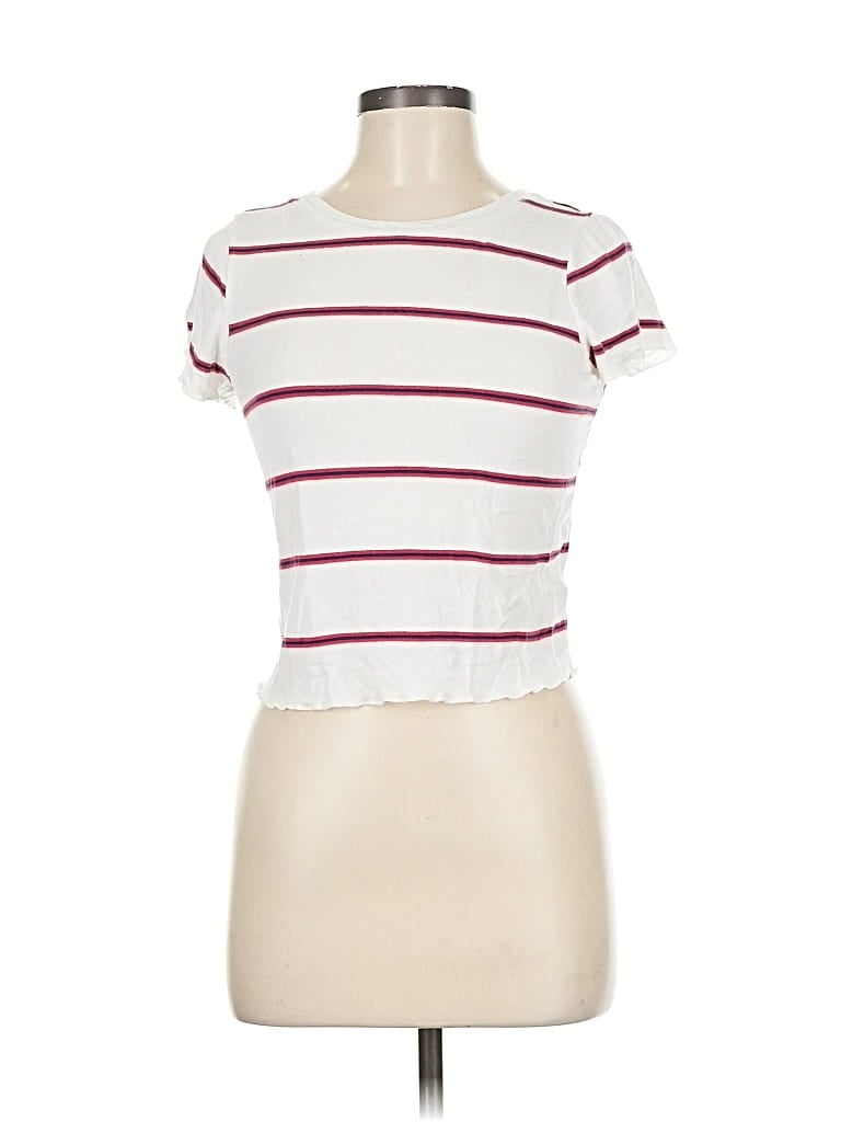 Pre-owned Kimchi Blue Short Sleeve Turtleneck In Burgundy