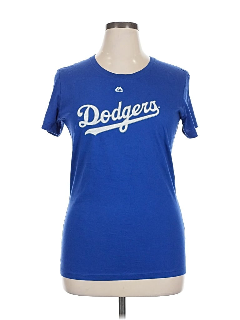 Pre-owned Majestic Short Sleeve T-shirt In Blue