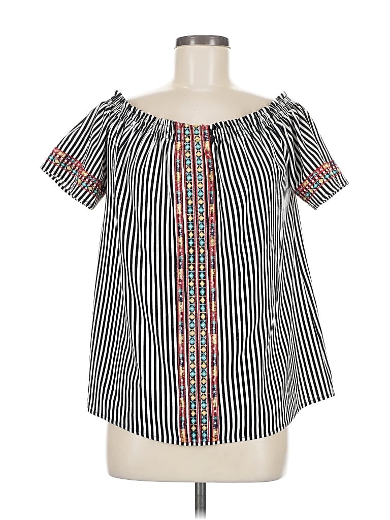 Pre-owned Thml Short Sleeve Blouse In Black