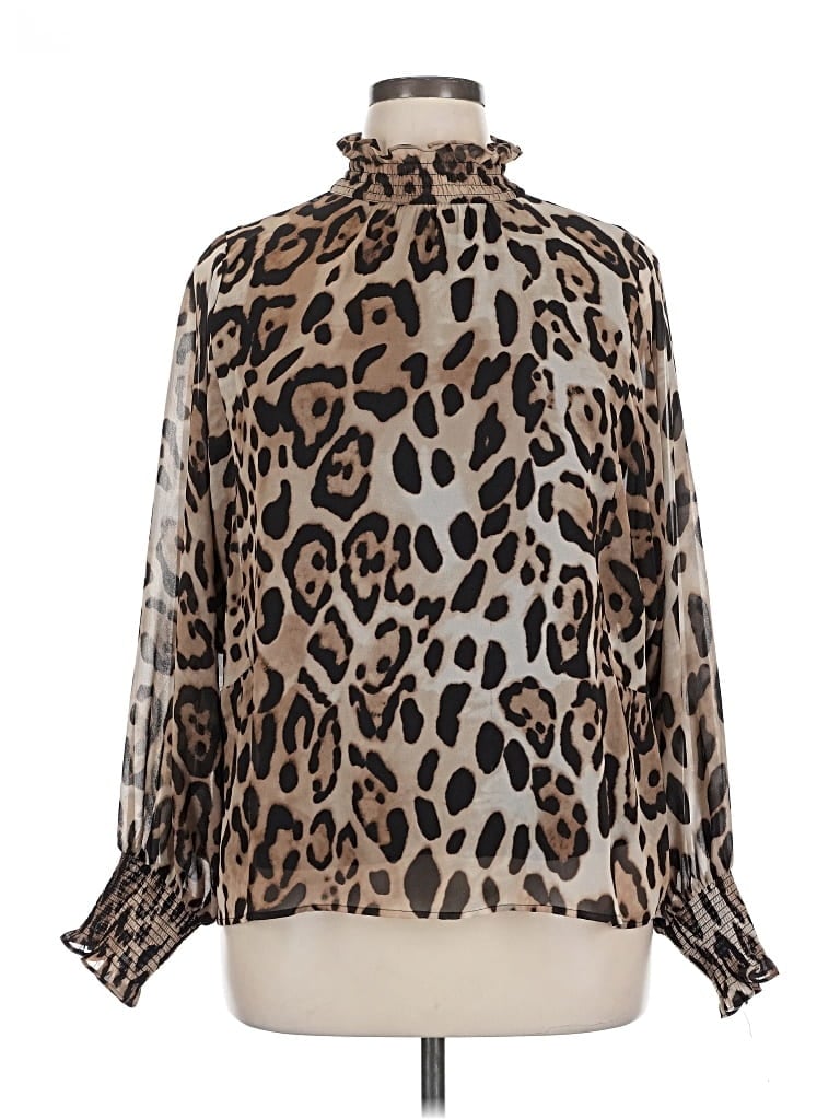 Pre-owned Vince Camuto Long Sleeve Blouse In Brown