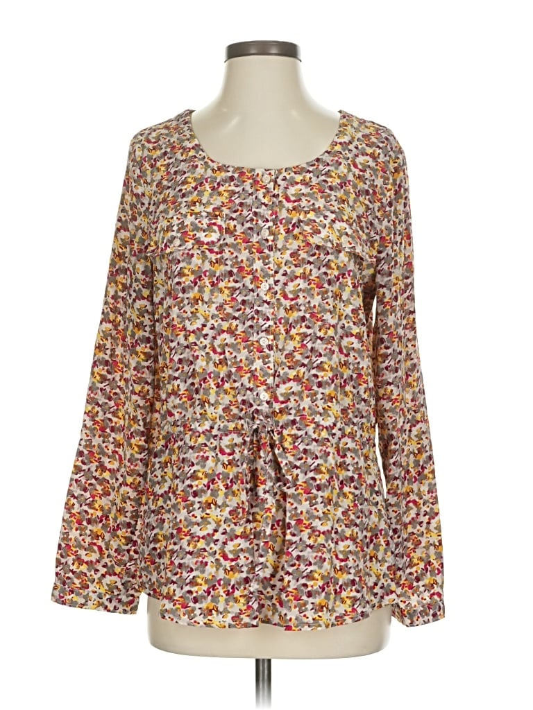 Pre-owned Gap Long Sleeve Blouse In Brown