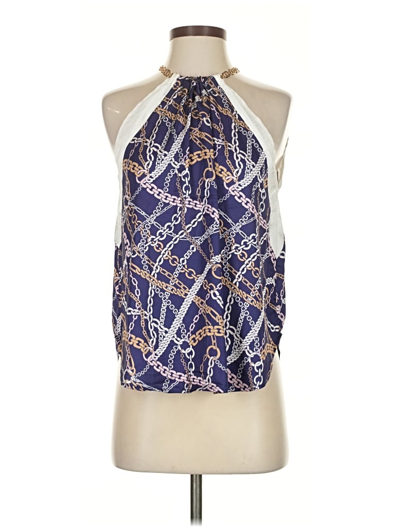 Pre-owned The Noli Shop Tank Top Blue Halter Neckline Tops