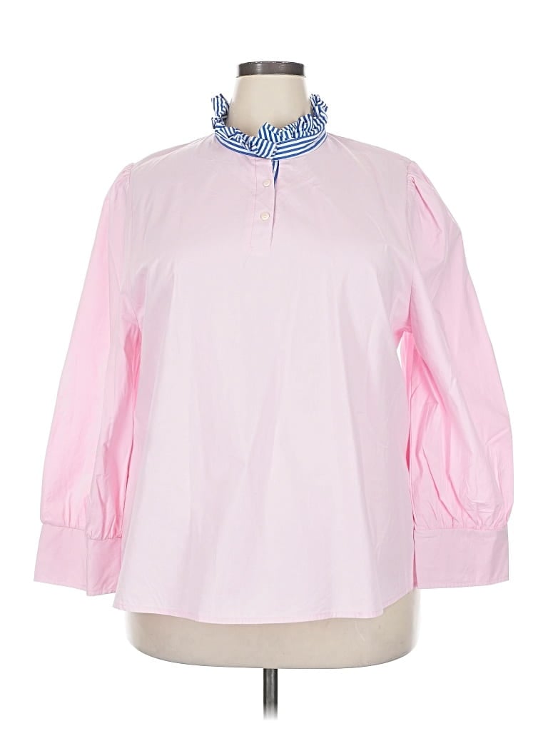 Pre-owned Unbranded Long Sleeve Polo Shirt In Pink