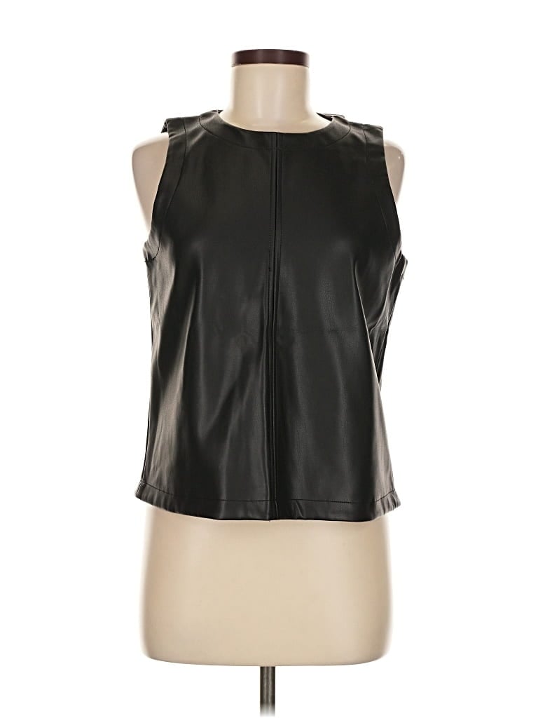 EVEREVE Pre-owned Faux Leather Top Black Tops