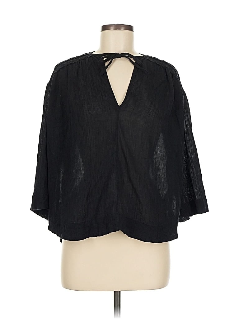 Pre-owned Vince 3/4 Sleeve Blouse In Black