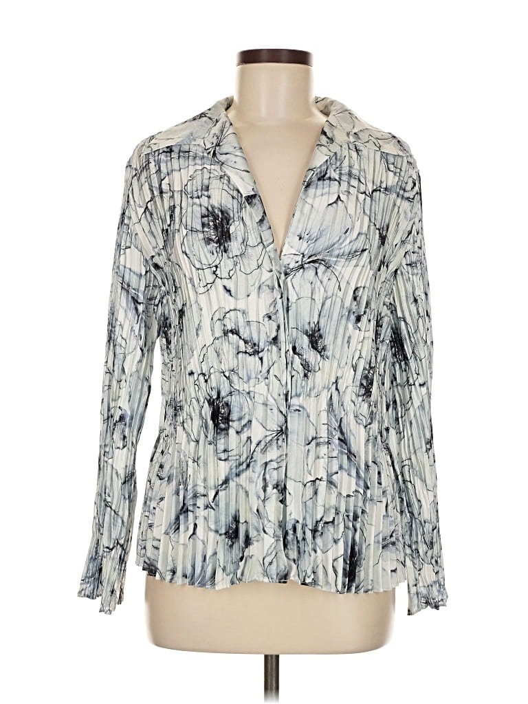 Pre-owned Vince Long Sleeve Blouse In White