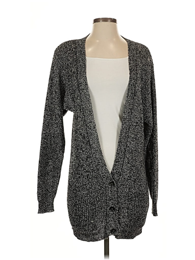 Pre-owned Linda Allard Ellen Tracy Cardigan Sweater In Gray