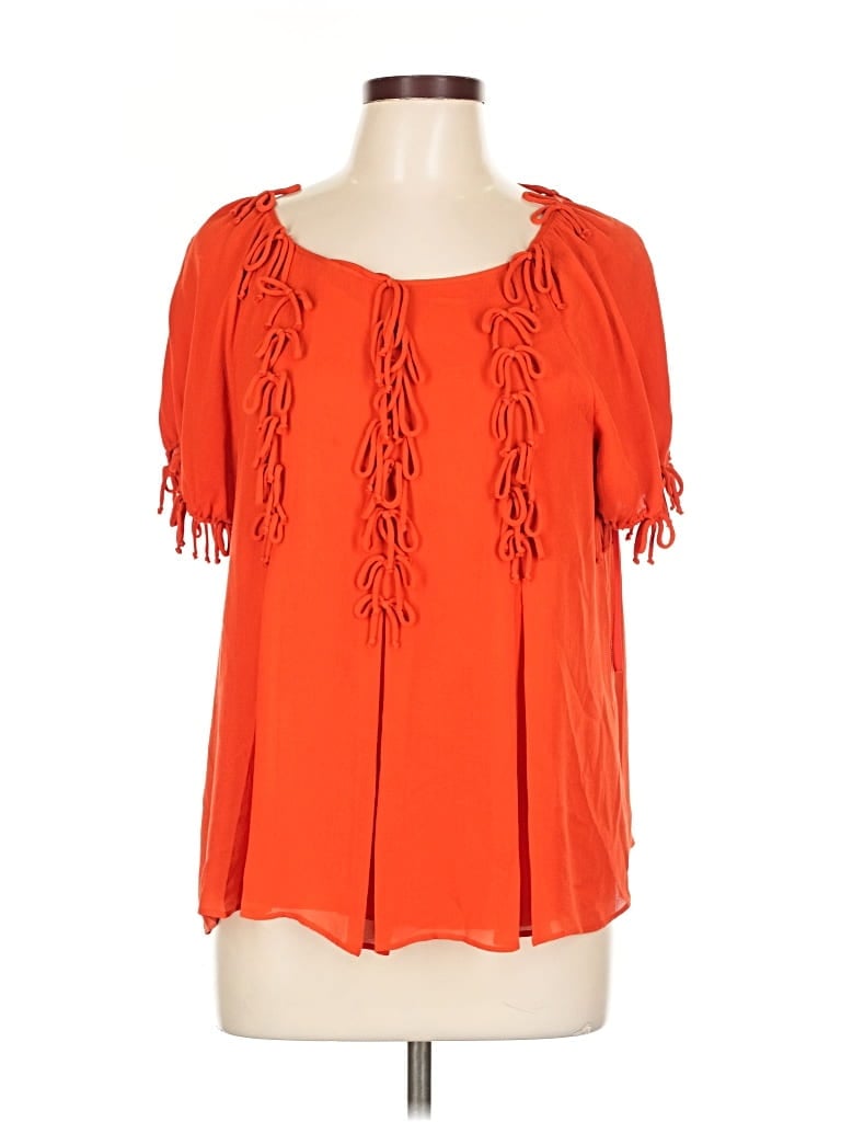 Pre-owned Leifsdottir Short Sleeve Blouse In Orange
