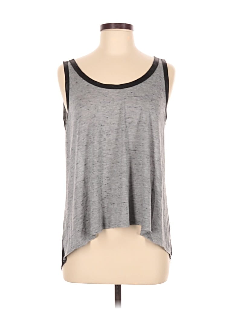 Pre-owned Enza Costa Sleeveless Top Gray Scoop Neck Tops