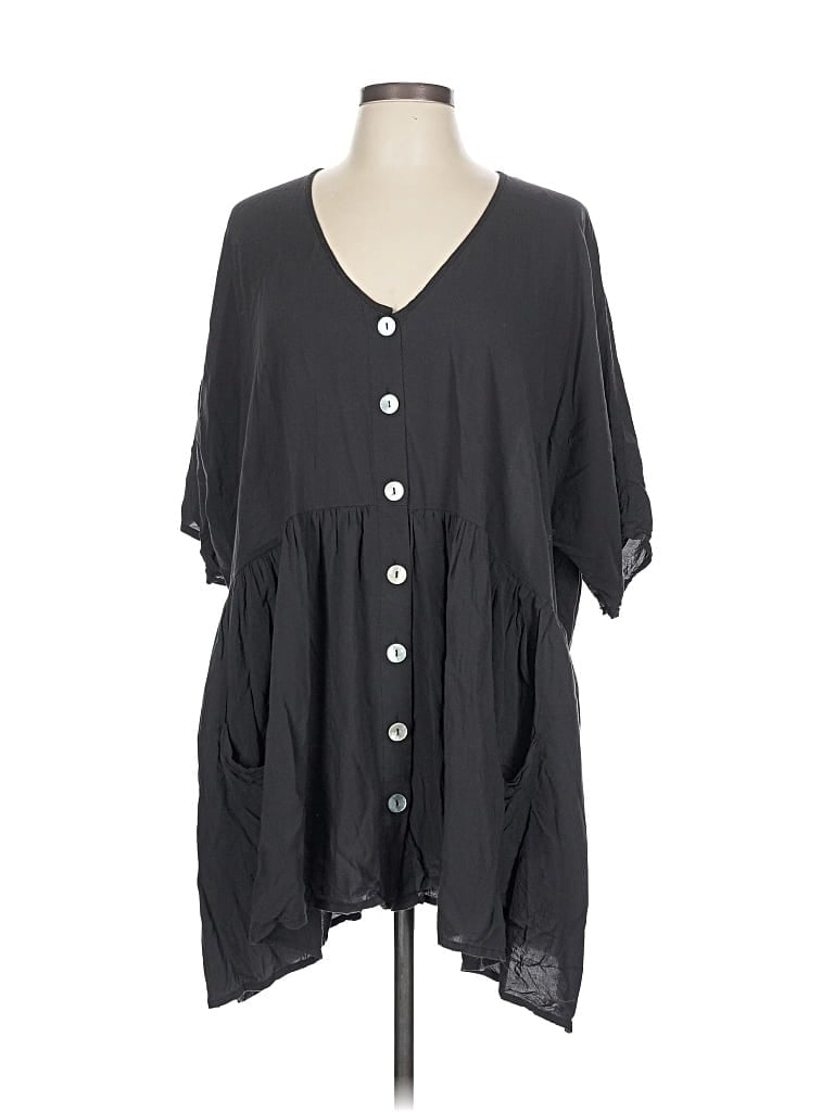 ZARA W&B COLLECTION Pre-owned Short Sleeve Blouse In Black
