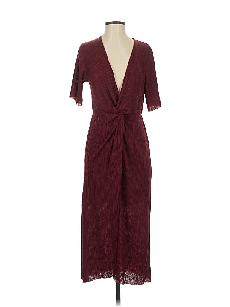 Pre-owned All In Favor Casual Dress In Burgundy