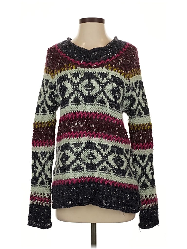 Pre-owned Free People Pullover Sweater In Burgundy