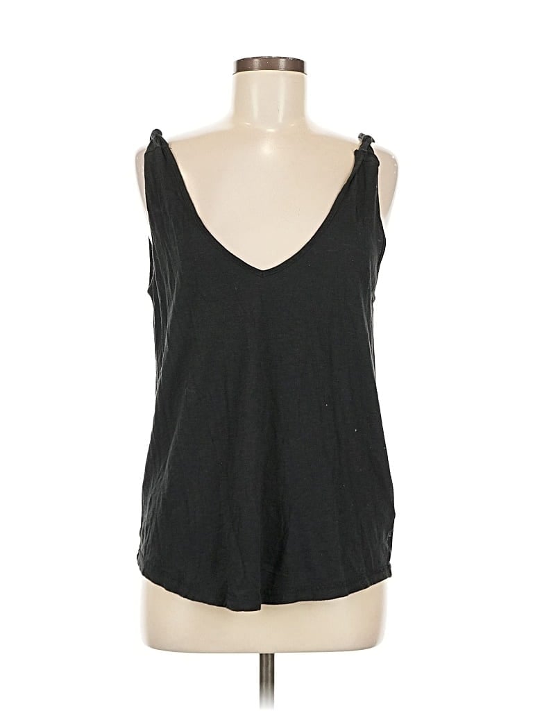 Pre-owned Paige Tank Top Black Plunge Neckline Tops