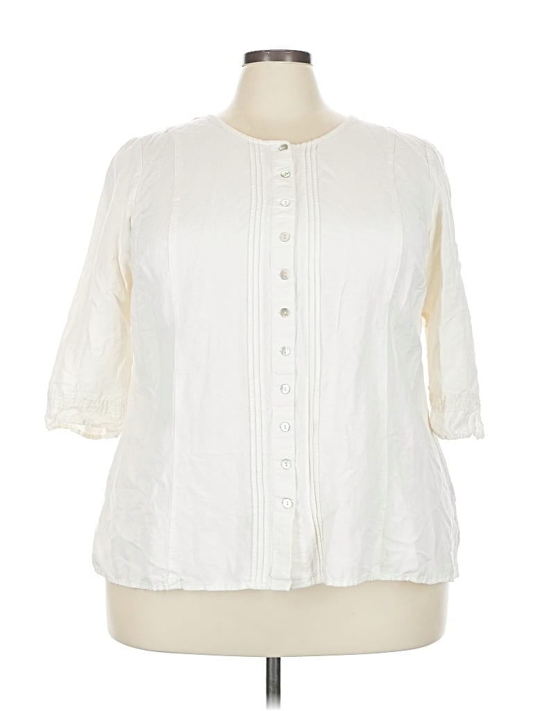 Pre-owned Avenue 3/4 Sleeve T-shirt In White