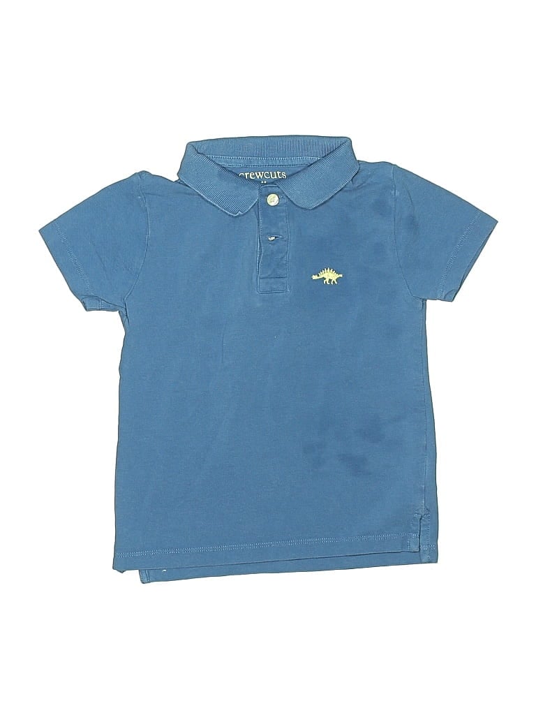 Pre-owned Crewcuts Outlet Kids' Short Sleeve Polo Shirt In Blue