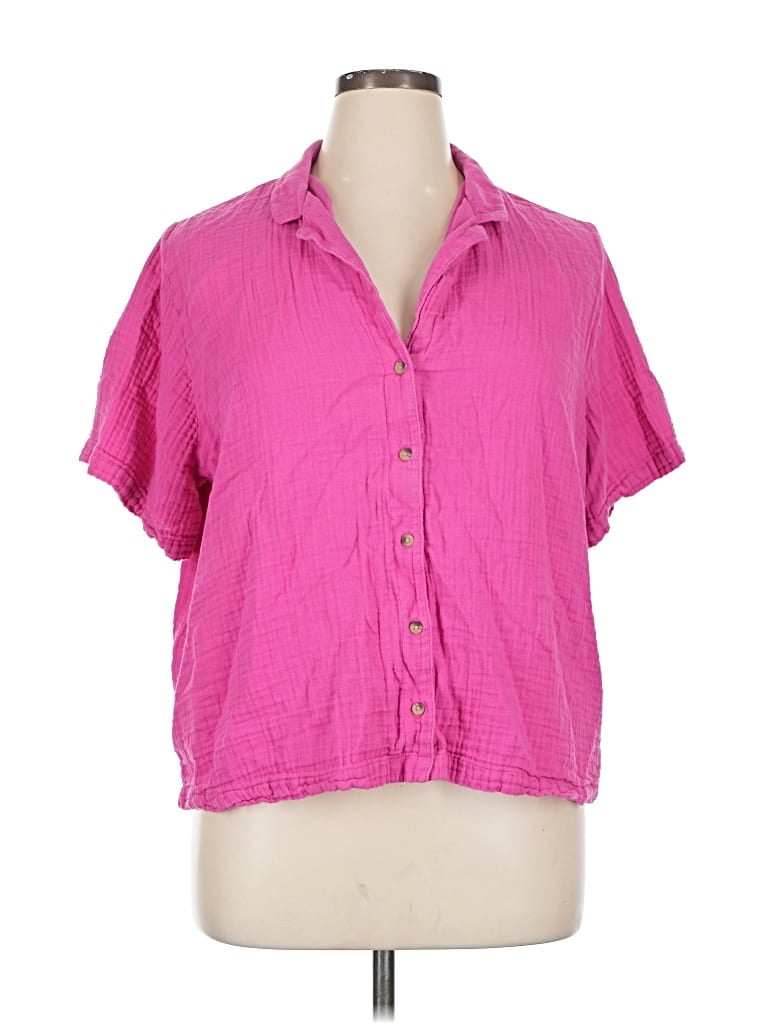 OLD NAVY Pre-owned Short Sleeve Blouse In Pink