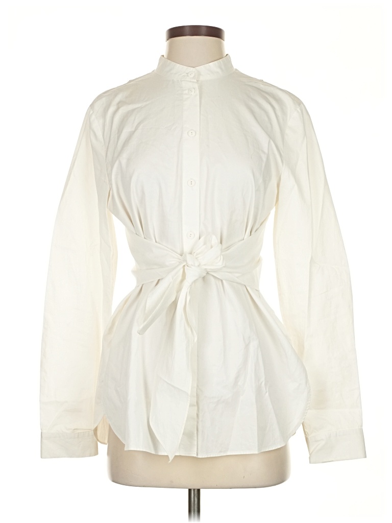 Pre-owned Tibi Long Sleeve Blouse In White