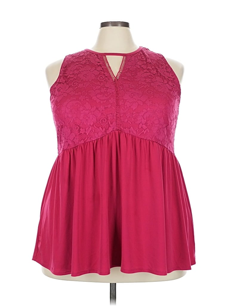 Pre-owned Torrid Sleeveless Blouse In Burgundy