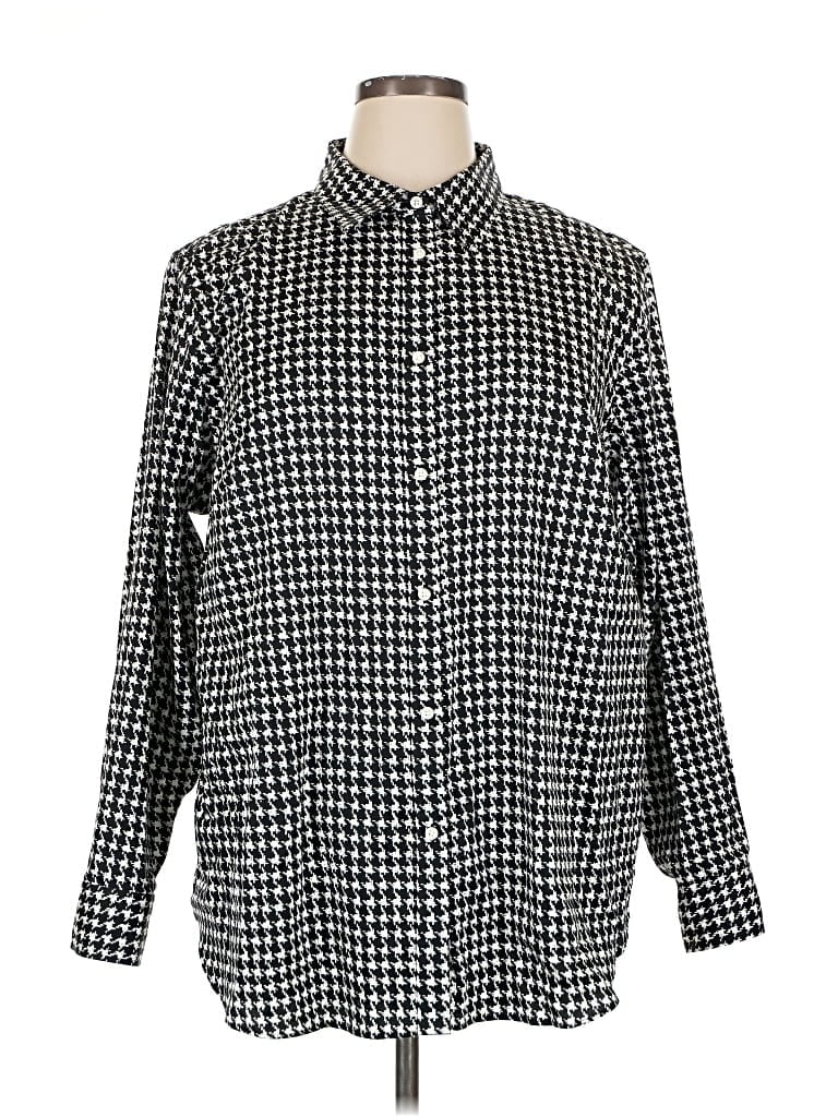 Pre-owned Chaps Long Sleeve Button Down Shirt In Black