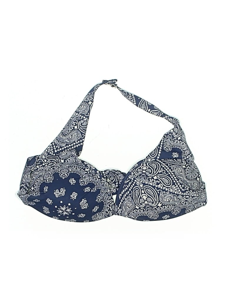 Pre-owned Unbranded Swimsuit Top Blue Paisley Pattern Swimwear