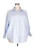 Unbranded 100% Polyester Blue 3/4 Sleeve Blouse Size 4X - photo 1